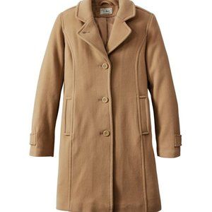 LL Bean Camel Classic Lambswool Polo Coat Size 10 Regular